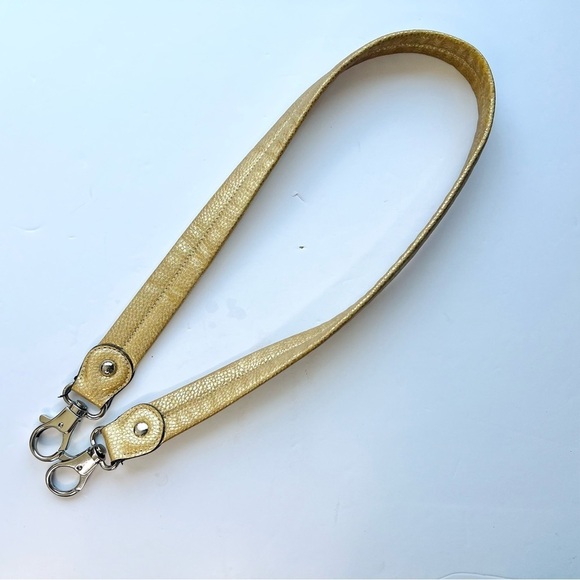 KATHY VAN ZEELAND GOLD CROSSBODY BAG FAUX DIAMOND SHOULDER Y2K  LEATHER BAG - Picture 10 of 14